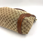 Gucci Bella Bamboo Tassel Leather Canvas Beige Light Brown Shoulder Bag Gold — view 8