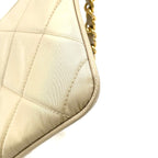 Prada Triangle Logo Nylon Beige Handbag Gold — view 7