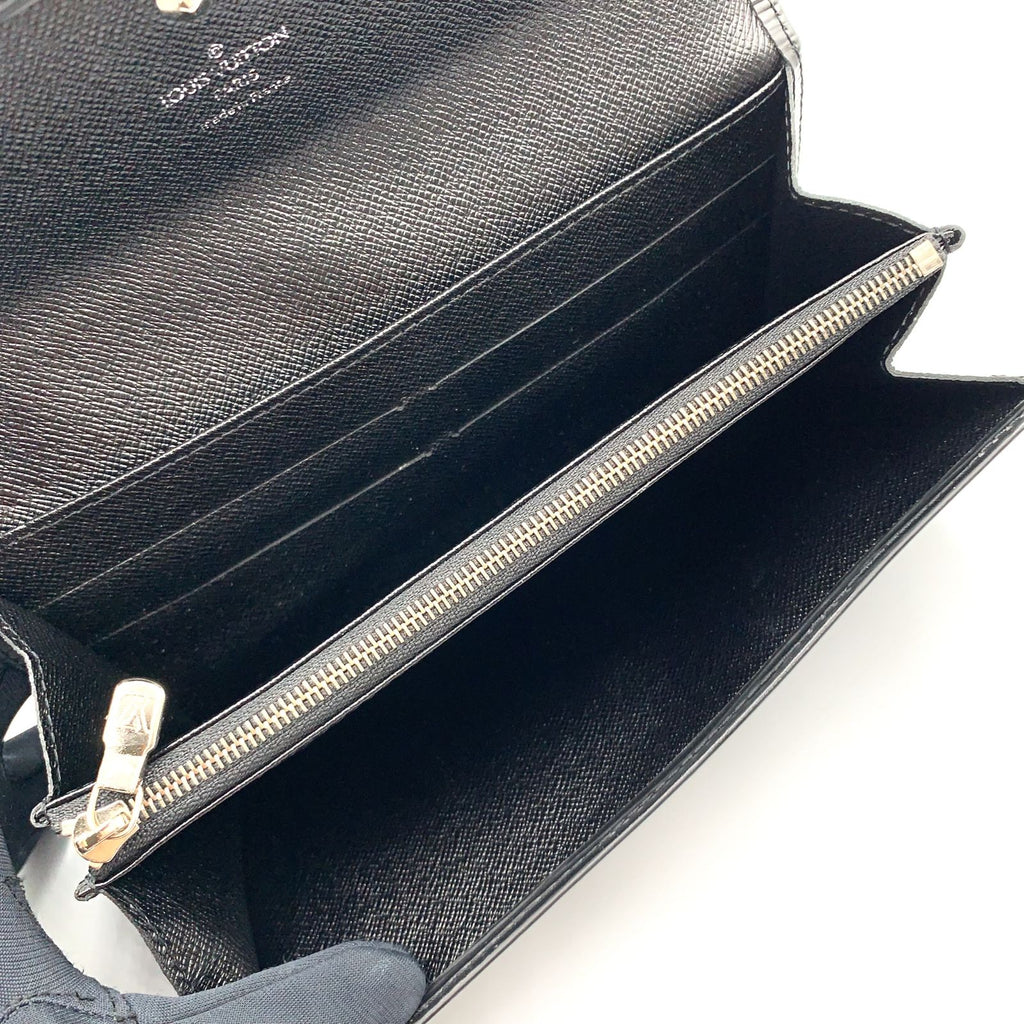 Louis Vuitton Portefeuille Sarah Leather Black Wallet Silver — view 3