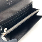 Louis Vuitton Portefeuille Sarah Leather Black Wallet Silver — view 3