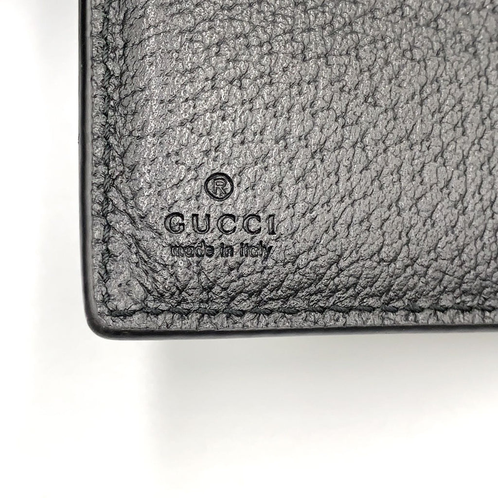 Gucci GG Marmont Leather Coin Black Bifold Wallet Gold — view 4