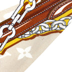 Louis Vuitton Bandeau BB Ultimate Ribbon Silk Beige Scarf — view 5