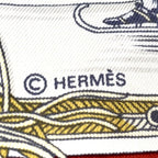 Hermes Carre 90 les Plaisirs du Froid Joy on Ice Silk Orange Brown Scarf — view 9