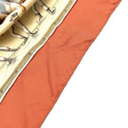 Hermes Carre 90 les Plaisirs du Froid Joy on Ice Silk Orange Brown Scarf — view 7