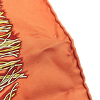 Hermes Carre 90 les Plaisirs du Froid Joy on Ice Silk Orange Brown Scarf — view 3