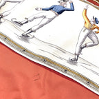 Hermes Carre 90 les Plaisirs du Froid Joy on Ice Silk Orange Brown Scarf — view 4