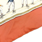 Hermes Carre 90 les Plaisirs du Froid Joy on Ice Silk Orange Brown Scarf — view 5
