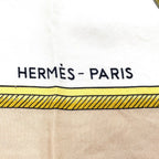 Hermes Carre 90 les Voitures a Transformation Foldable Covered Wagon Silk Beige — view 3