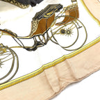 Hermes Carre 90 les Voitures a Transformation Foldable Covered Wagon Silk Beige — view 4