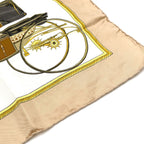 Hermes Carre 90 les Voitures a Transformation Foldable Covered Wagon Silk Beige — view 6