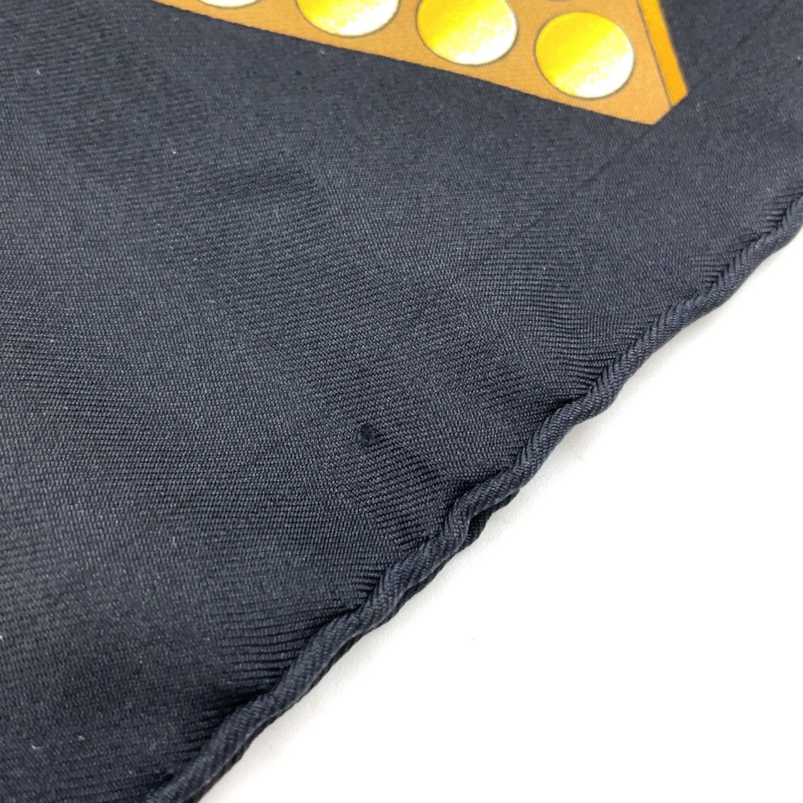 Hermes Carre 90 L'or Des Chefs Silk Yellow Navy Scarf — view 5