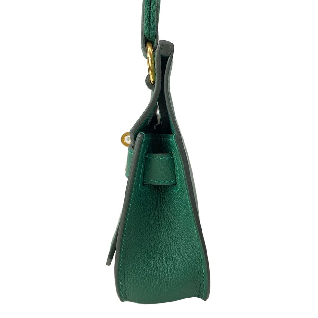 Hermes Shoulder Bag Gipsiere Mini Vert Moyanne Gold — view 4