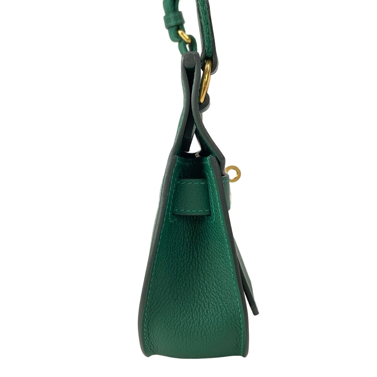 Hermes Shoulder Bag Gipsiere Mini Vert Moyanne Gold — view 2