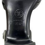 Chanel Sandals 35.5 C Black CC Logo Faux Pearl Leather — view 6