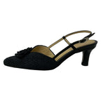 Chanel Sandals 35.5 C Camellia Dark Navy Ivory CC Logo Outsole Upholstery