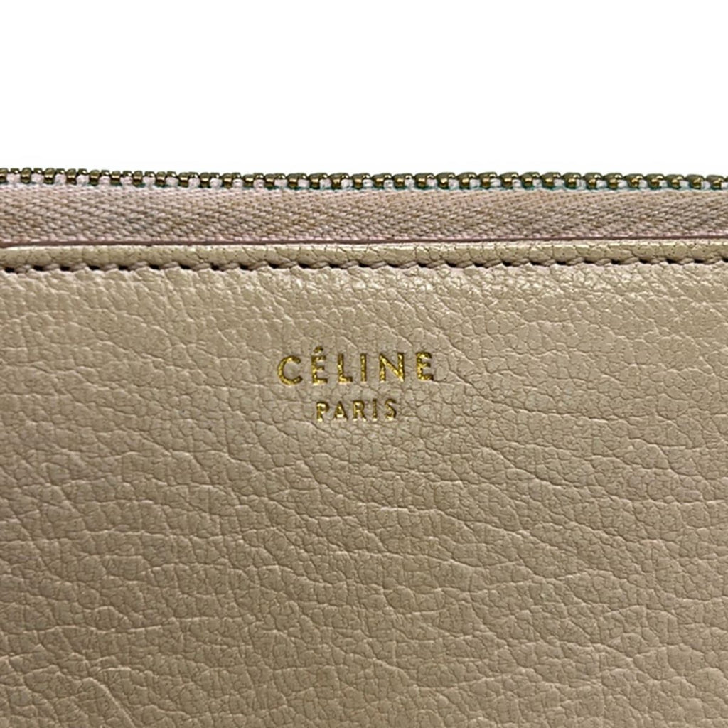 Celine Bifold Wallet Midi Amzip Around Ivory Zip Leather — view 5