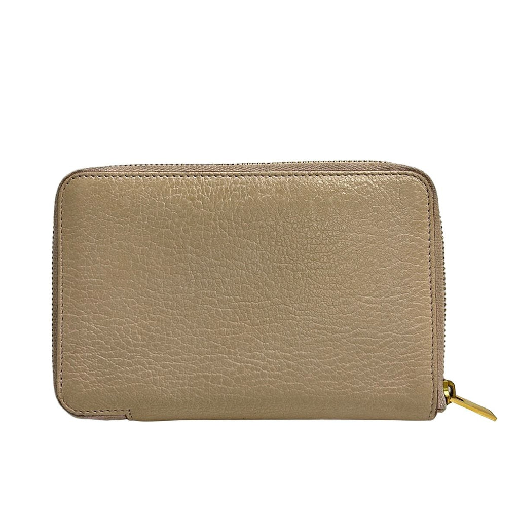 Celine Bifold Wallet Midi Amzip Around Ivory Zip Leather — view 2
