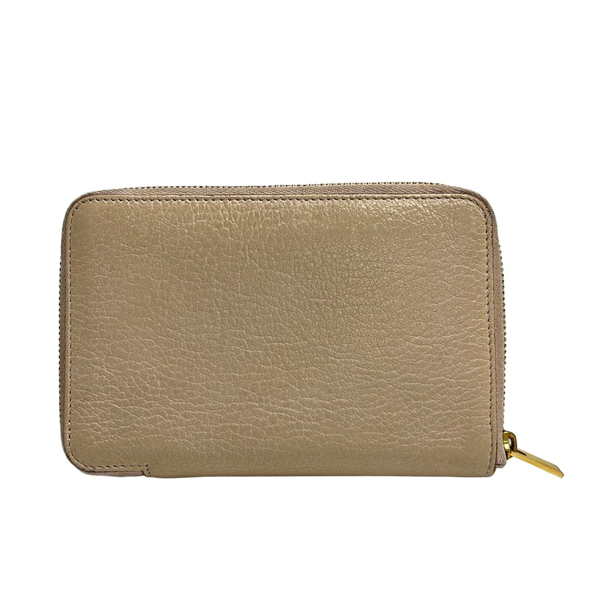 Celine Bifold Wallet Midi Amzip Around Ivory Zip Leather — view 2