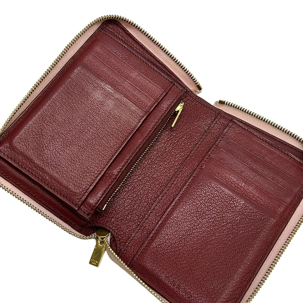 Celine Bifold Wallet Midi Amzip Around Ivory Zip Leather — view 3