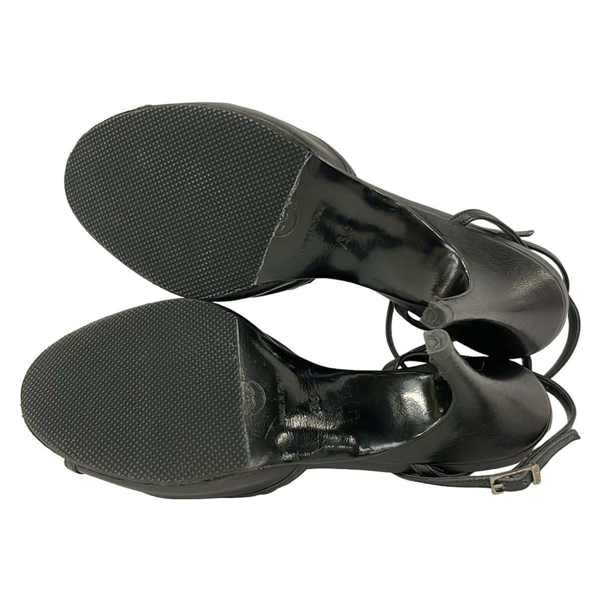 Chanel Mules 36 Black CC Logo Ruffle Leather — view 4