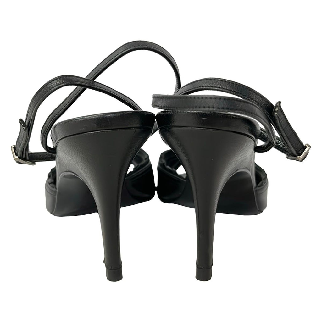 Chanel Mules 36 Black CC Logo Ruffle Leather — view 3
