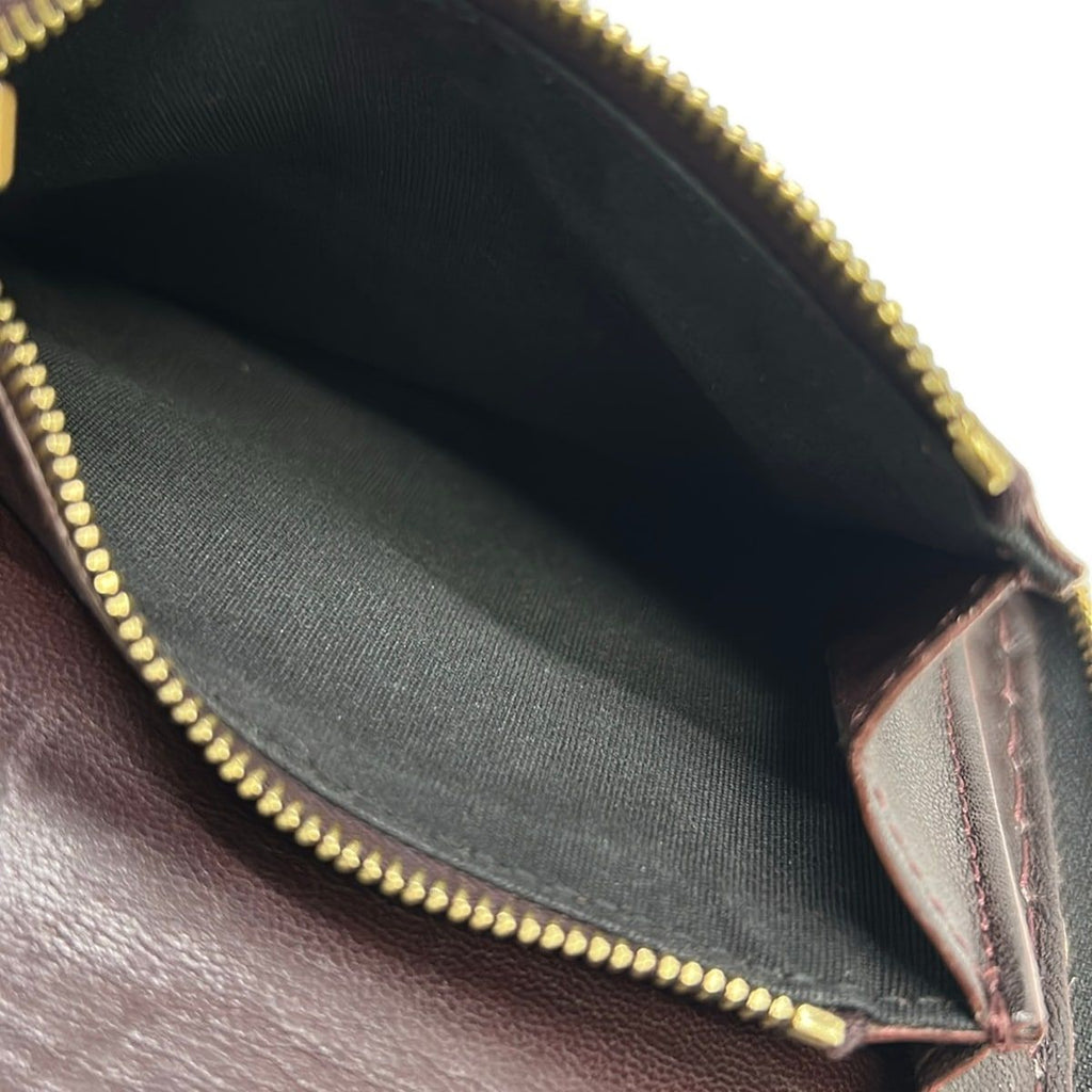 Celine Bifold Wallet Zip Around Dark Brown Yellow Leather — view 4