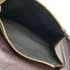 Celine Bifold Wallet Zip Around Dark Brown Yellow Leather — view 4
