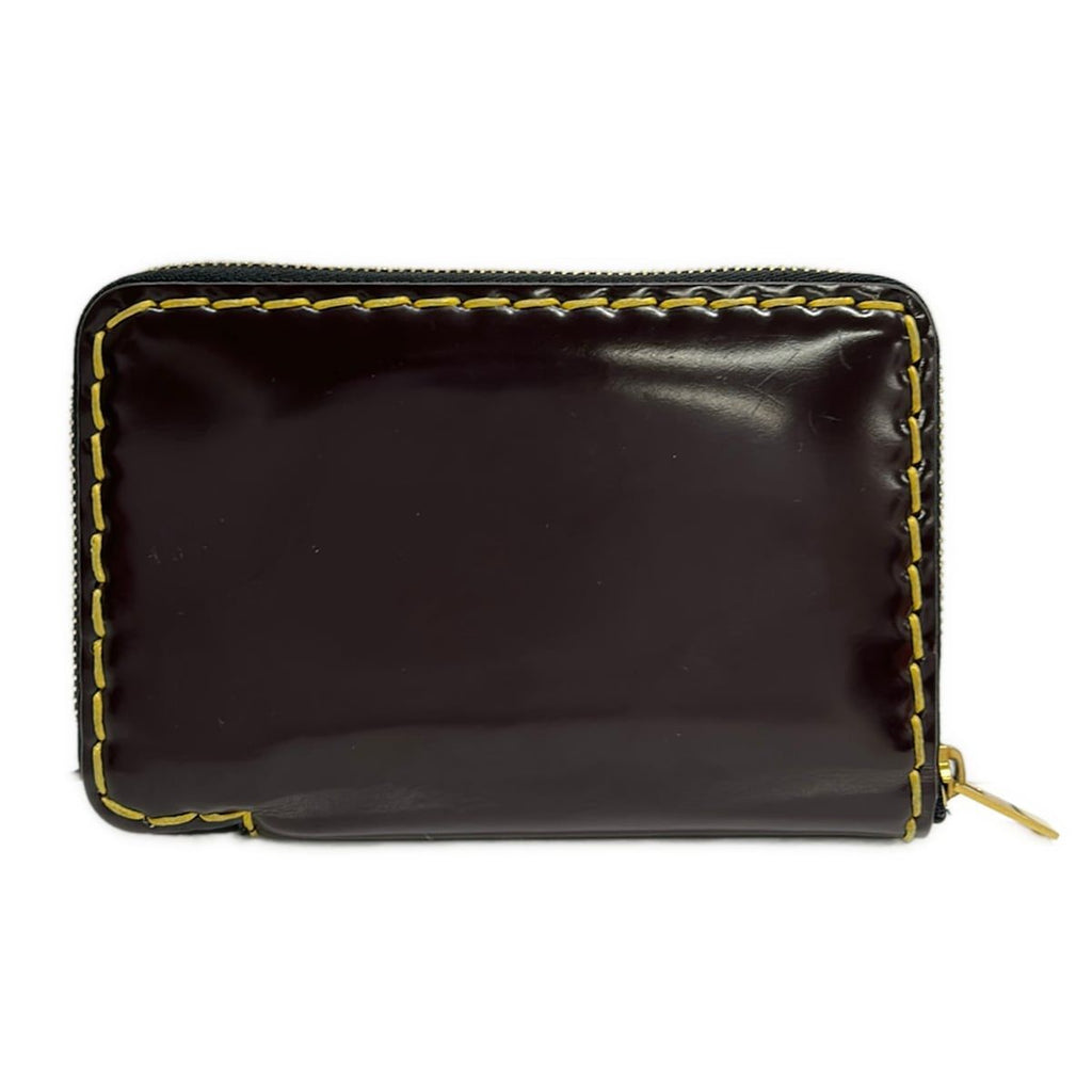 Celine Bifold Wallet Zip Around Dark Brown Yellow Leather — view 2