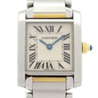 Cartier Watch Tank Francaise SM SS 18k Yellow Gold Ivory