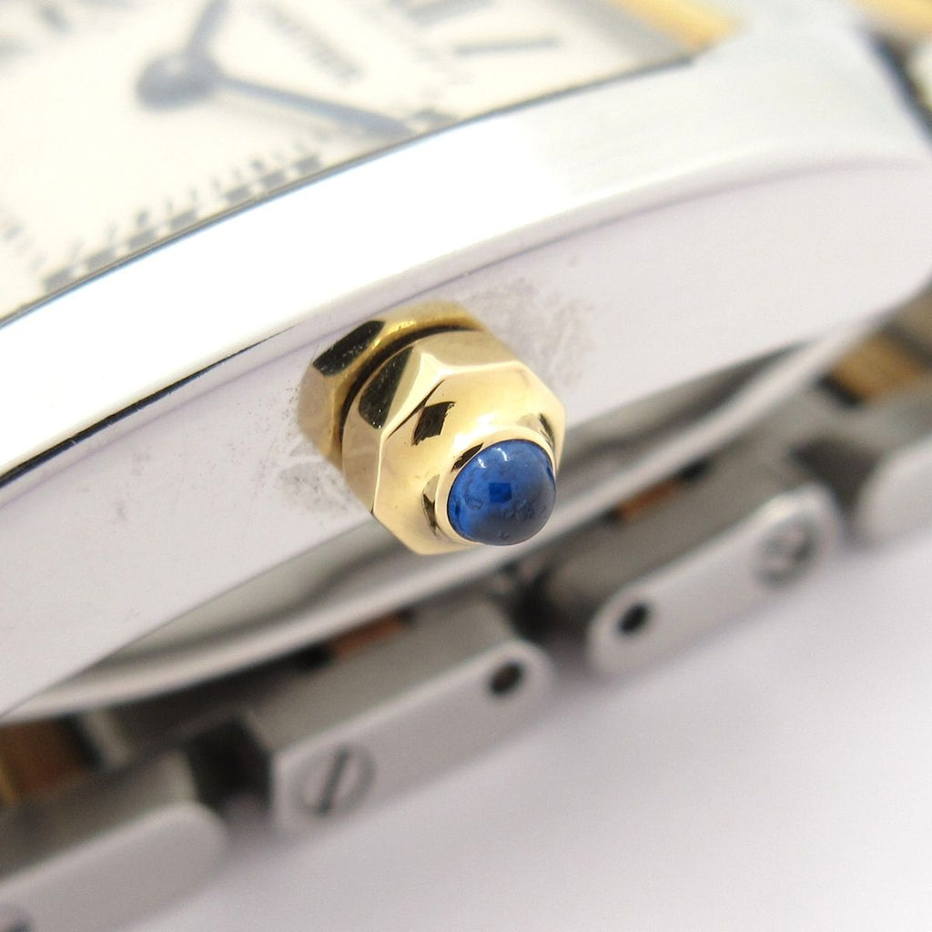 Cartier Watch Tank Francaise SM SS 18k Yellow Gold Ivory — view 9