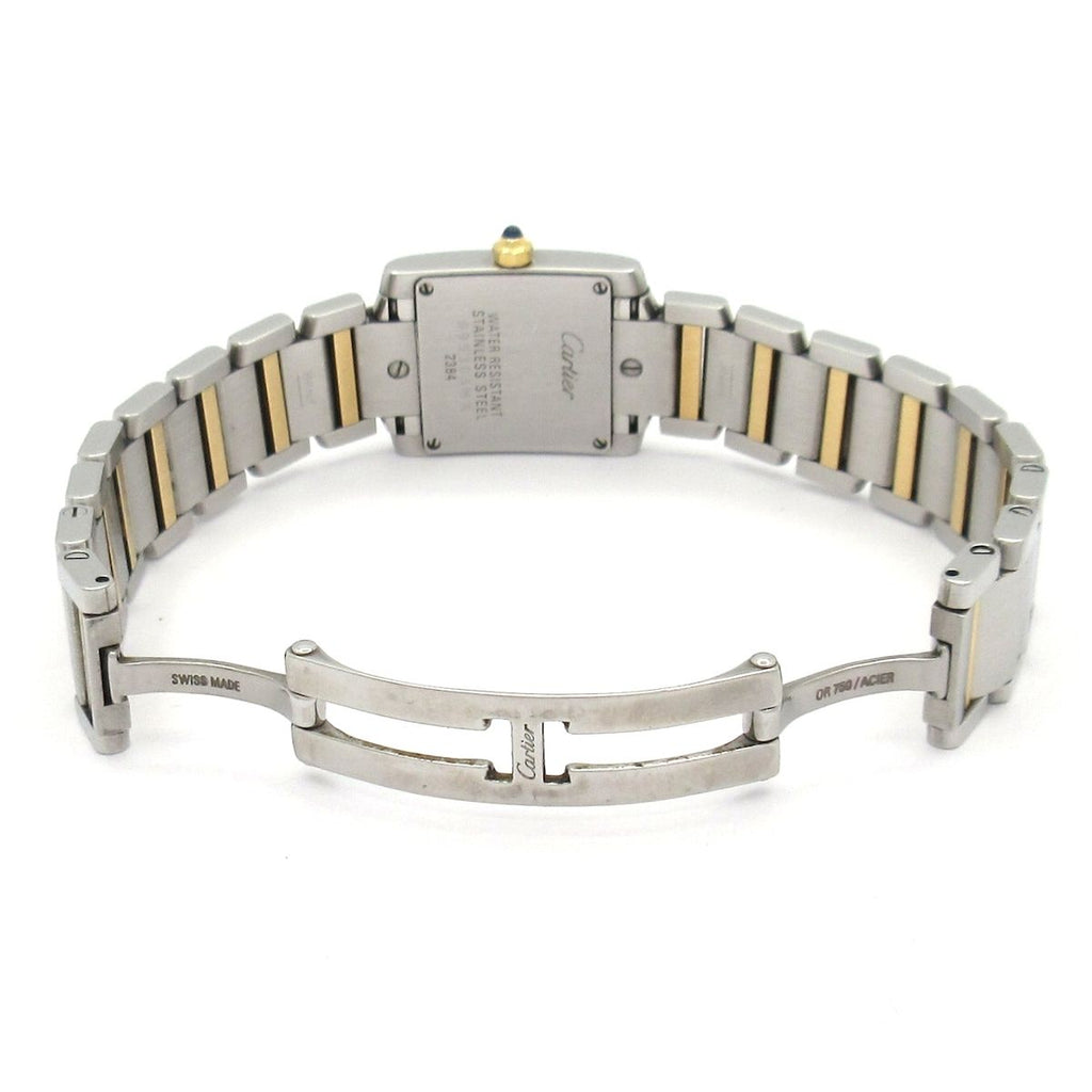 Cartier Watch Tank Francaise SM SS 18k Yellow Gold Ivory — view 7