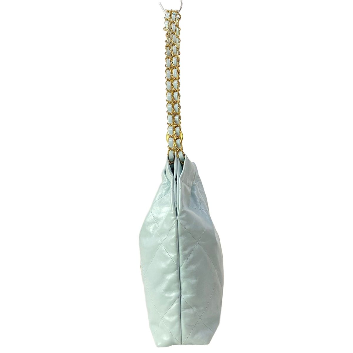 Chanel Handbag 22 Small Light Blue Gold — view 4