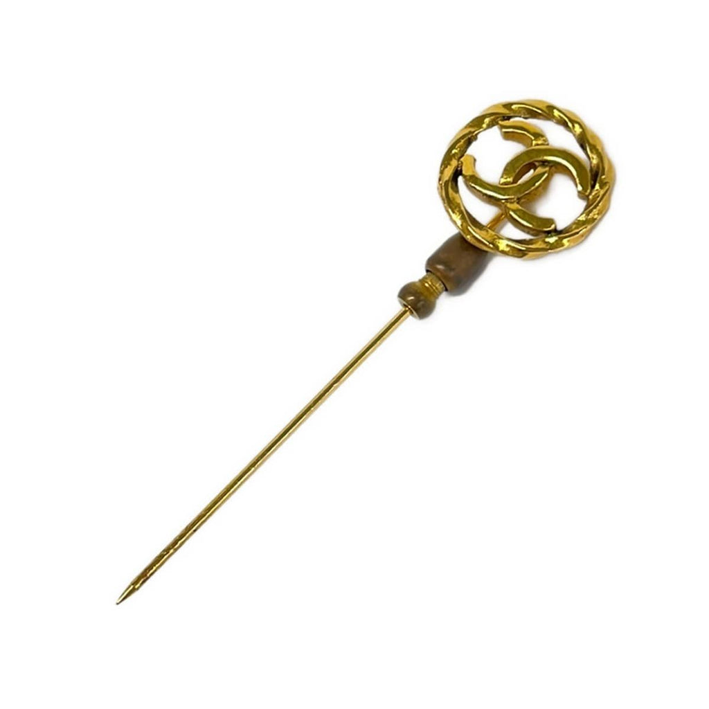 Chanel Brooch Gold Pin CC Logo