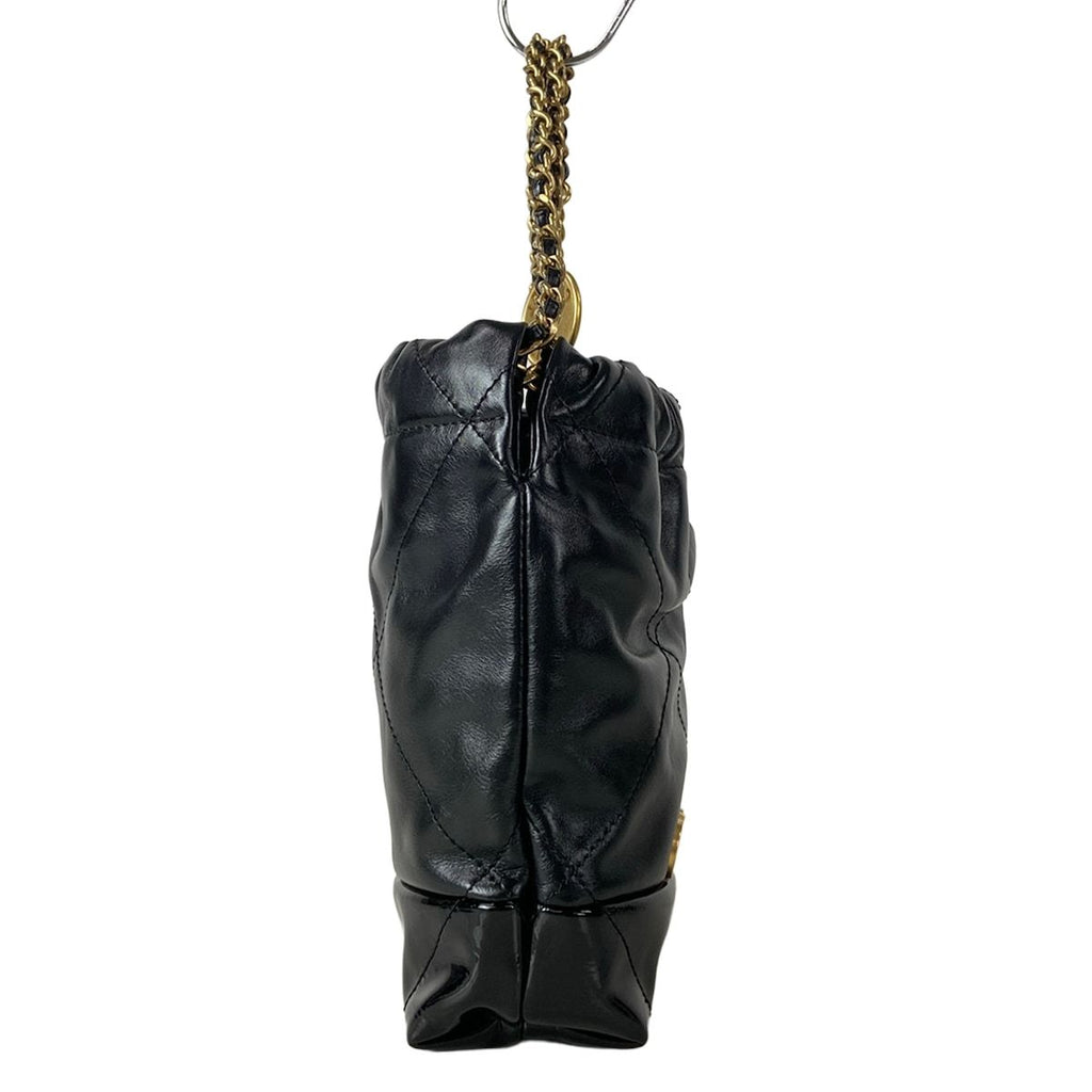 Chanel Handbag 22 Mini Black Chain Handle Vintage Gold Metal — view 2
