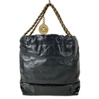 Chanel Handbag 22 Mini Black Chain Handle Vintage Gold Metal — view 3