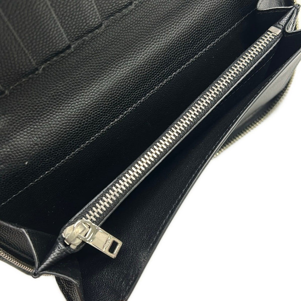 Saint Laurent Paris Wallet Nero Zip Around Leather — view 4