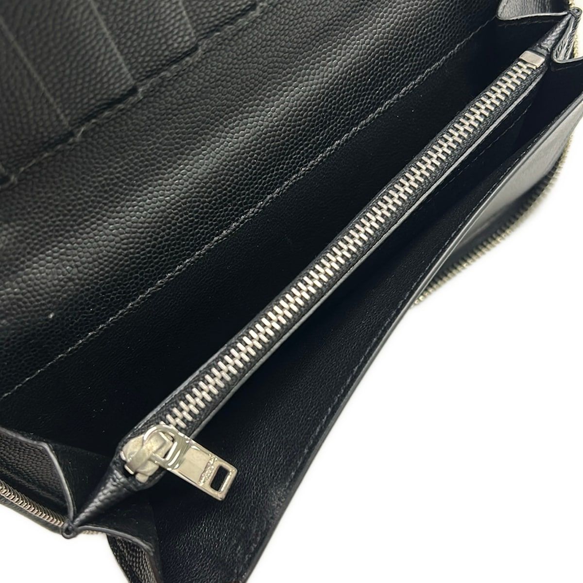 Saint Laurent Paris Wallet Nero Zip Around Leather — view 4