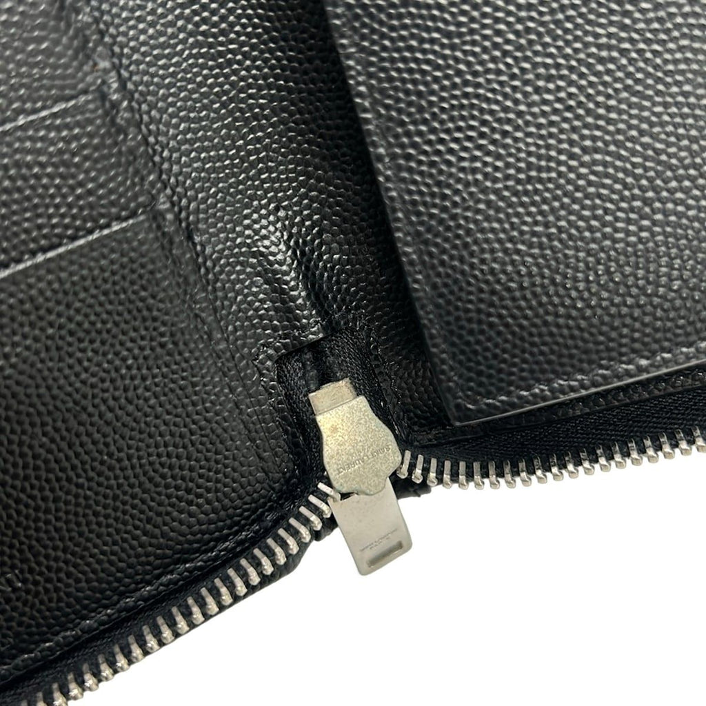 Saint Laurent Paris Wallet Nero Zip Around Leather — view 7