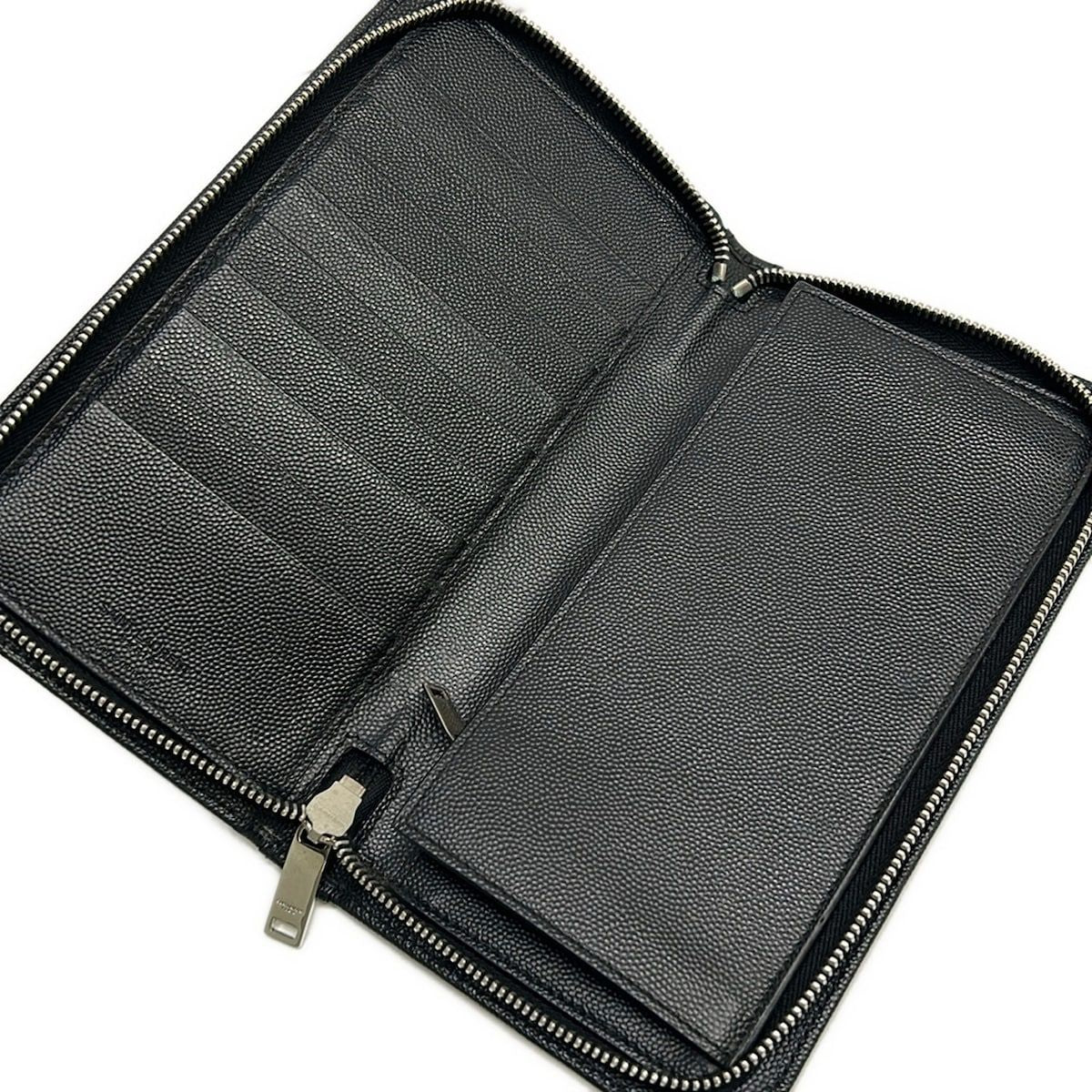Saint Laurent Paris Wallet Nero Zip Around Leather — view 3