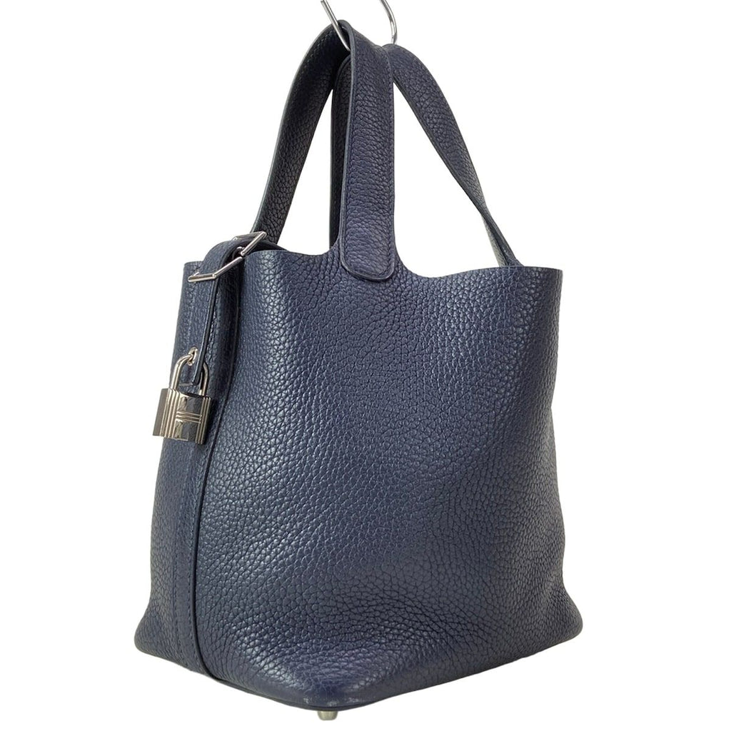 Hermes Handbag Picotin Lock PM Blue Silver