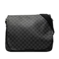 Louis Vuitton Damier Graphite Daniel MM Crossbody Shoulder Bag Black Leather