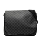Louis Vuitton Damier Graphite Daniel MM Crossbody Shoulder Bag Black Leather