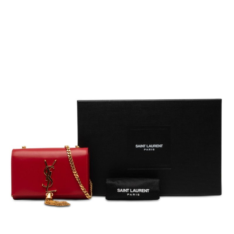 Saint Laurent Monogram Kate Crossbody Chain Shoulder Bag Red Leather — view 7