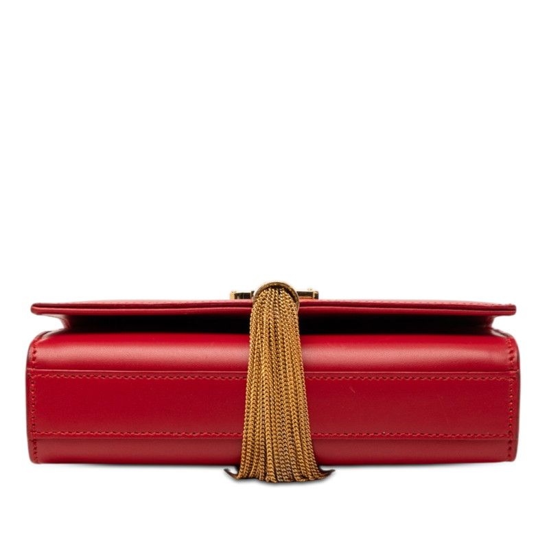 Saint Laurent Monogram Kate Crossbody Chain Shoulder Bag Red Leather — view 3
