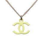 Chanel CC Logo Necklace Silver Yellow Metal — view 2