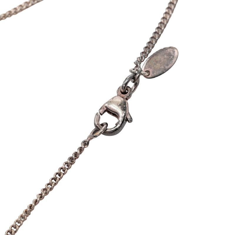 Chanel CC Logo Necklace Silver Yellow Metal — view 4