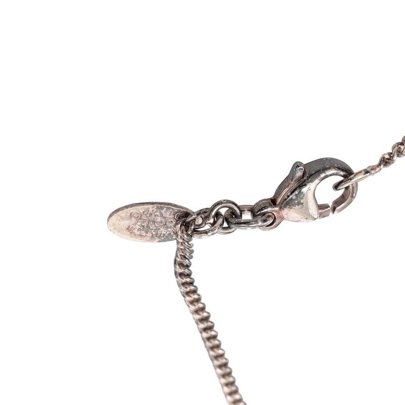 Chanel CC Logo Necklace Silver Yellow Metal — view 5