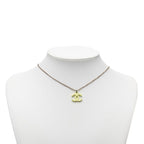 Chanel CC Logo Necklace Silver Yellow Metal — view 6