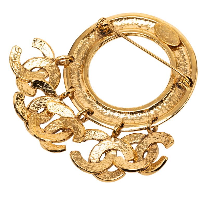Chanel Vintage CC Logo Brooch Gold Plated — view 2