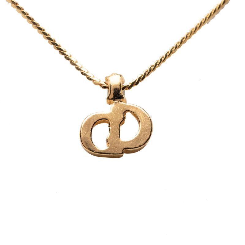 Dior CD Logo Necklace Gold Plated Visual — view 2